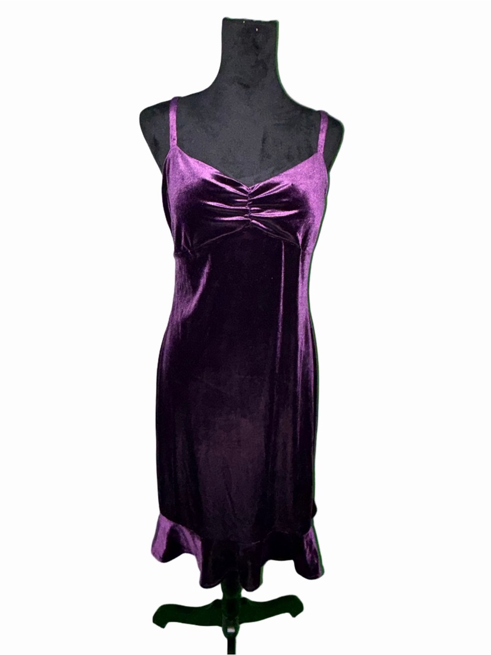 🆕💜 Muse Purple Velvet Ruched Bust Slip Mini Dress Size 8 - Picture 1 of 9